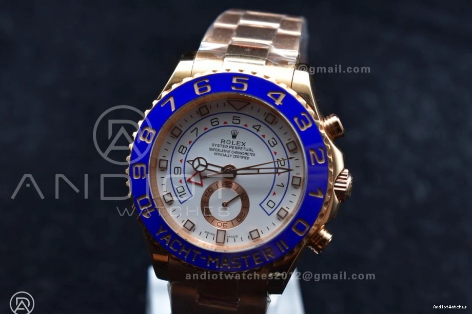 TopPick II on RG Edition GMF Bracelet 1:1 YachtMaster Blue RG A Best 1223 Ceramic 116685 1021